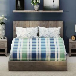 Bianca Santiago Green & Blue Fabric 192 TC 140 GSM King Size Bedsheet With 2 Pillow Covers-image-76