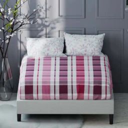 Bianca Santiago Pink & Purple Fabric 192 TC 140 GSM King Size Bedsheet With 2 Pillow Covers-image-55
