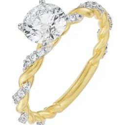 Emori 18k Yellow Gold & Diamond Solitaire Twist Engagement Ring-image-87