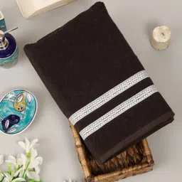 Creeva Comfort Living Brown & White Cotton 400 GSM Bath Towel-49
