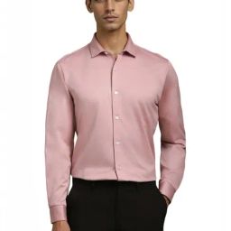 Louis Philippe Pink Cotton Slim Fit Shirt-image-16