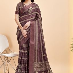 HERE&NOW Ethnic Motifs Silk Blend Ready to Wear Saree-picture-13