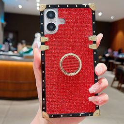 Luxury Kase Slim Protective Cover with Ring Holder iPhone 16 Back Case-image-86