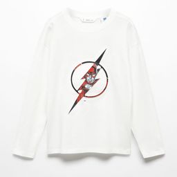 Mango Kids Boys Flash Print Drop-Shoulder Sleeves Pure Cotton T-shirt-image-11