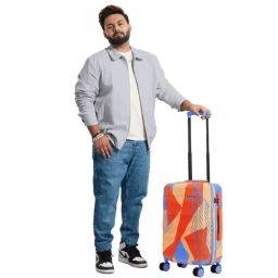 Nasher Miles Chicago Hard Polycarbonate Printed Cabin Luggage Orange Blue (55cm) Trolley Bag-48