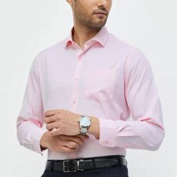 Code by Lifestyle Pink Regular Fit Textured Shirt-image-8