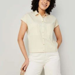 Fame Forever by Lifestyle Beige Cotton Shirt-image-4