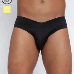 Basiics By La Intimo Black & Yellow Comfort Fit Briefs - Pack Of 2-picture-36