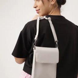 Fastrack Pearl White Faux Leather Solid Sling Handbag-image-31