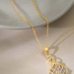 GIVA 18k Yellow Gold Poire Lab Grown Diamond Pendant-picture-17