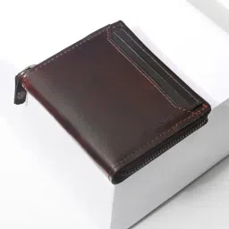 Louis Stitch Brunette Brown Leather Medium Zip Around Wallet-image-46