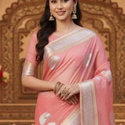 Anouk Ethnic Motifs Zari Silk Blend Banarasi Saree-picture-45