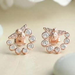 SHEER by Priyaasi Multicolor CZ Rainbow Bee Swirl Stud Earring-39
