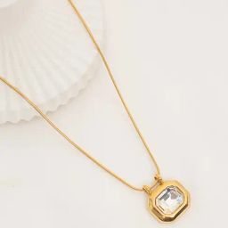 Perfectly Average Clear Pendant Necklace for Women & Girls-17