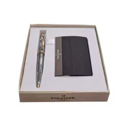 Sheaffer 100 A 9340 Bright Chrome with Polished Gold-Tone Trim Ball Pen with Card Holder, WP24767-picture-31
