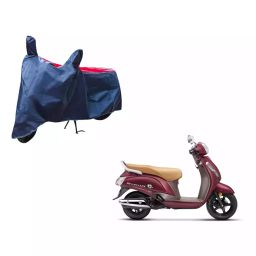Auto Pearl Waterproof Two Wheeler Cover For Suzuki New Access 125 (Red & Blue)-22