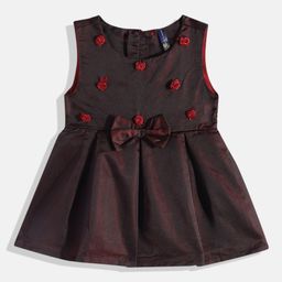 YK Girls Floral Embroidered A-Line Dress-image-23