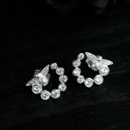 SHEER by Priyaasi Silver Rainbow Bee Swirl Stud Earring-image-16