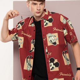 Kook N Keech Disney Printed Pure Cotton Oversized Casual Shirt-image-93