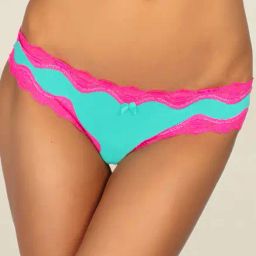 Candyskin Teal & Pink Lace Thong Panty-picture-18