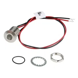 RS PRO Blue Panel Mount Indicator 21.6-26.4V DC, Mounting Hole Size 10 mm, Termination Type Lead Wires, IP Rating IP67, Model No 1393377-19