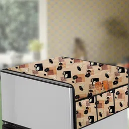 The Furnishing Tree Beige Printed Refrigerator Cover-image-86