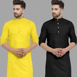 VS MALL Men Black Kurtas-picture-12
