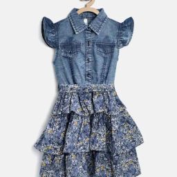 Stylestone Kids Blue Printed Dress-image-95