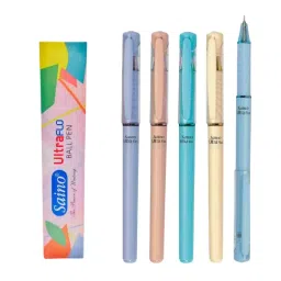 Saino Ultraflo Ball Pen Red Ink Color (Pack of 5)-25