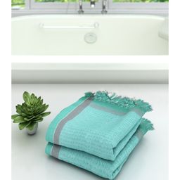 Athom Living 100% Premium Cotton Bath Towel Pack Of 2 - Green-image-50
