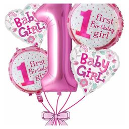 Bubble Trouble St Birthday Star Girl Foil Rubber Balloon Set Pink - Pack Of 5-picture-43
