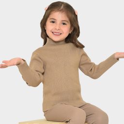 Mi Arcus  Full Sleeves Ribbed Thermal Innerwear High Neck Tee Brown-image-74