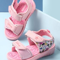 Cute Walk by Babyhug Disney Sandals with Velcro Closure Micky Mouse & Friends Graphic - Pink-picture-10