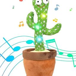 SUPER TOY Dancing Cactus Singing Plush Toy with Rechargeable Cable & Recording Function - Multicolor-27
