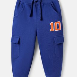 Babyhug Cotton Terry Full Length Jogger Fit Lounge Pant with Ribbed Waist & Pockets 10 Print - Navy-image-31