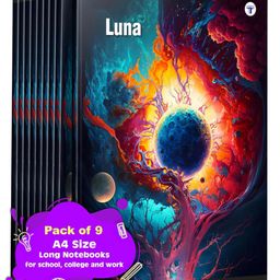 Target Publications A4 Size Long Notebooks for Students | Luna Single Line Ruled 172 Pages in Each | Set of 9-7