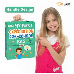 gowoo My first Exploration Preschool Bag : Educational Learning books, Picture Book Collections for Eary Learning, Books for Kids Shapes, First Words, Alphabet and more | Set of 8 learning book image 4