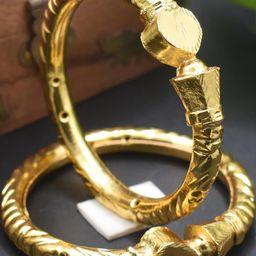 SATTIK Women Brass Gold-plated Ethnic Bangle Set-image-82