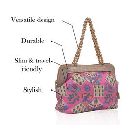 Kuber Industries Checked Structured Handheld Bag image 5