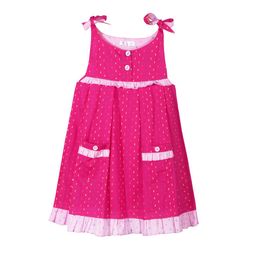 CACA CINA Girls Magenta Self Design A-Line Dress-image-77