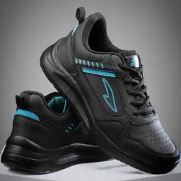 Asian Men's Black Running Shoes-image-9