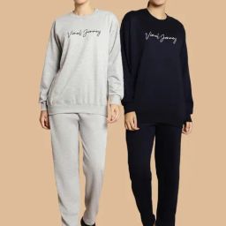 Vimal Jonney Black & Grey Printed Tracksuit - Pack Of 2-image-23