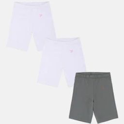 TWIN BIRDS Kids White & Grey Solid Shorts (Pack Of 3)-image-79