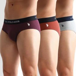 U.S. Polo Assn. Multicolored Cotton Regular Fit Printed Briefs - Pack Of 3-picture-39