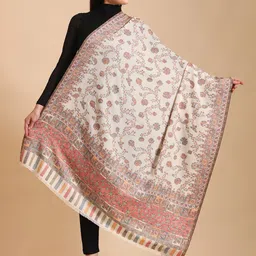 Zamour Women Floral Woven Design Shawl-image-8