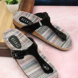 Elle Women's Black T-Strap Sandals-image-38