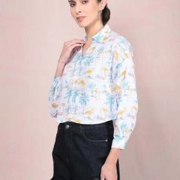 CRIMSOUNE CLUB Green Floral Print Shirt-image-75