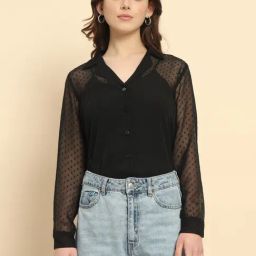 Trend Arrest Black Self Design Shirt-27