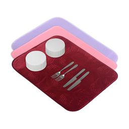 Aura 3-Pcs Purple, Maroon & Pink Floor Microfiber Crockery Dish Drying Kitchen Mats-32