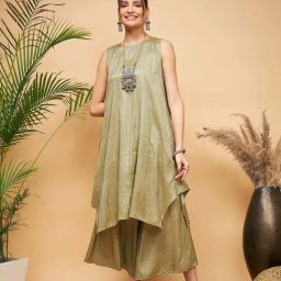 Inweave Green A Line Kurta-picture-46